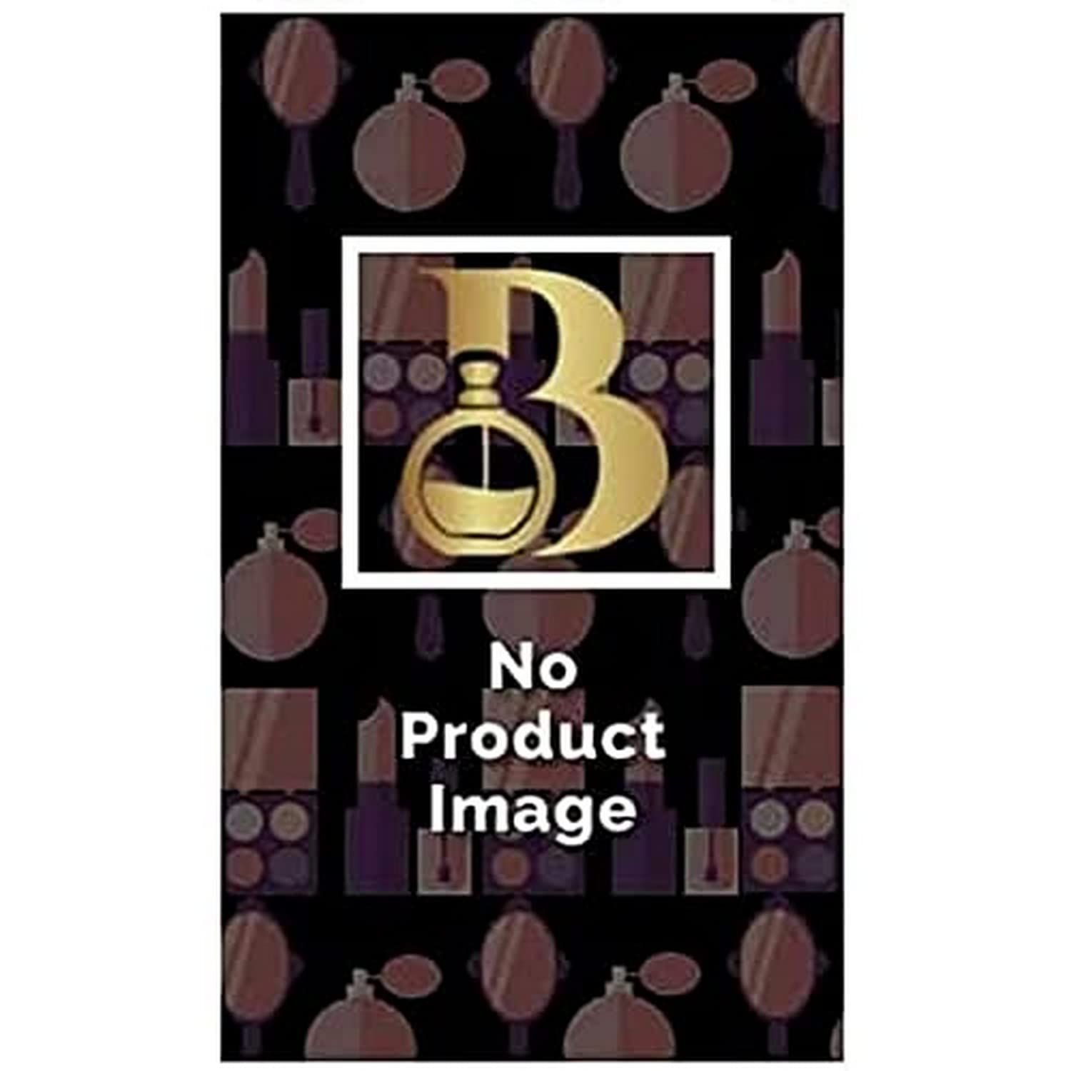 Sfondo con simboli cosmetici. Al centro, un riquadro bianco con ornamento dorato e testo: "No Product Image".