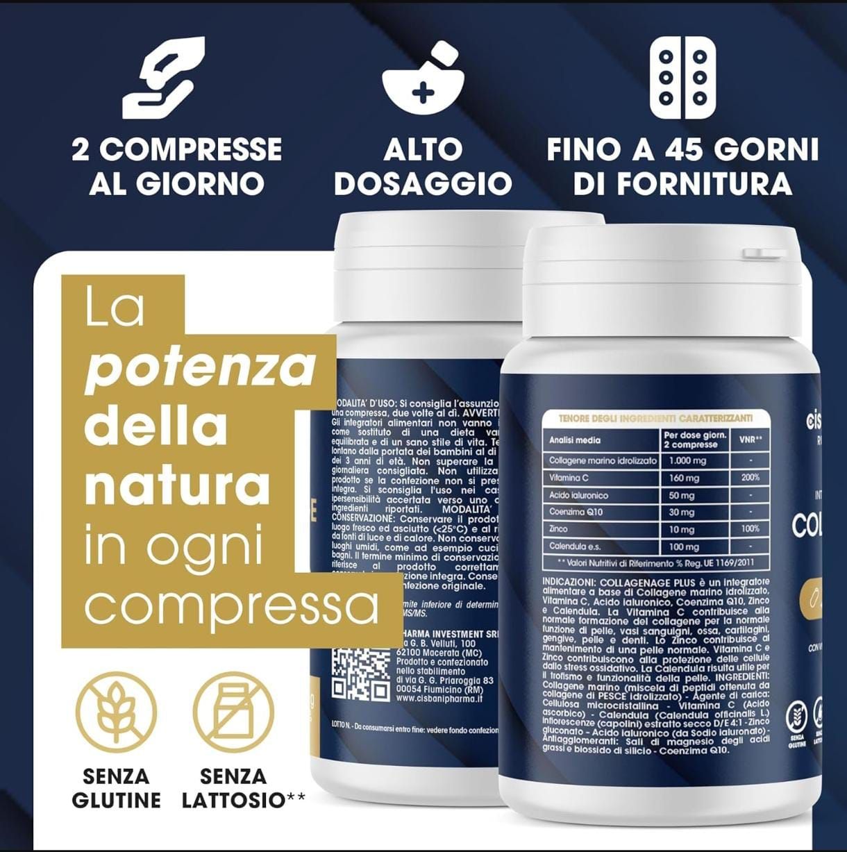 Cisbani Pharma Collagenage Plus - Integratore per pelle e cartilagini
