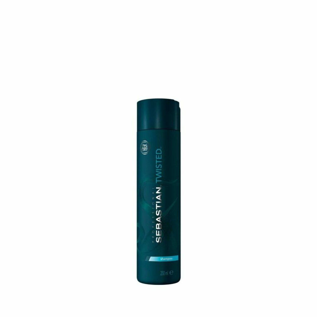 Flacone di shampoo blu scuro. Scritta: Sebastian Twisted. Volume: 250 ml.