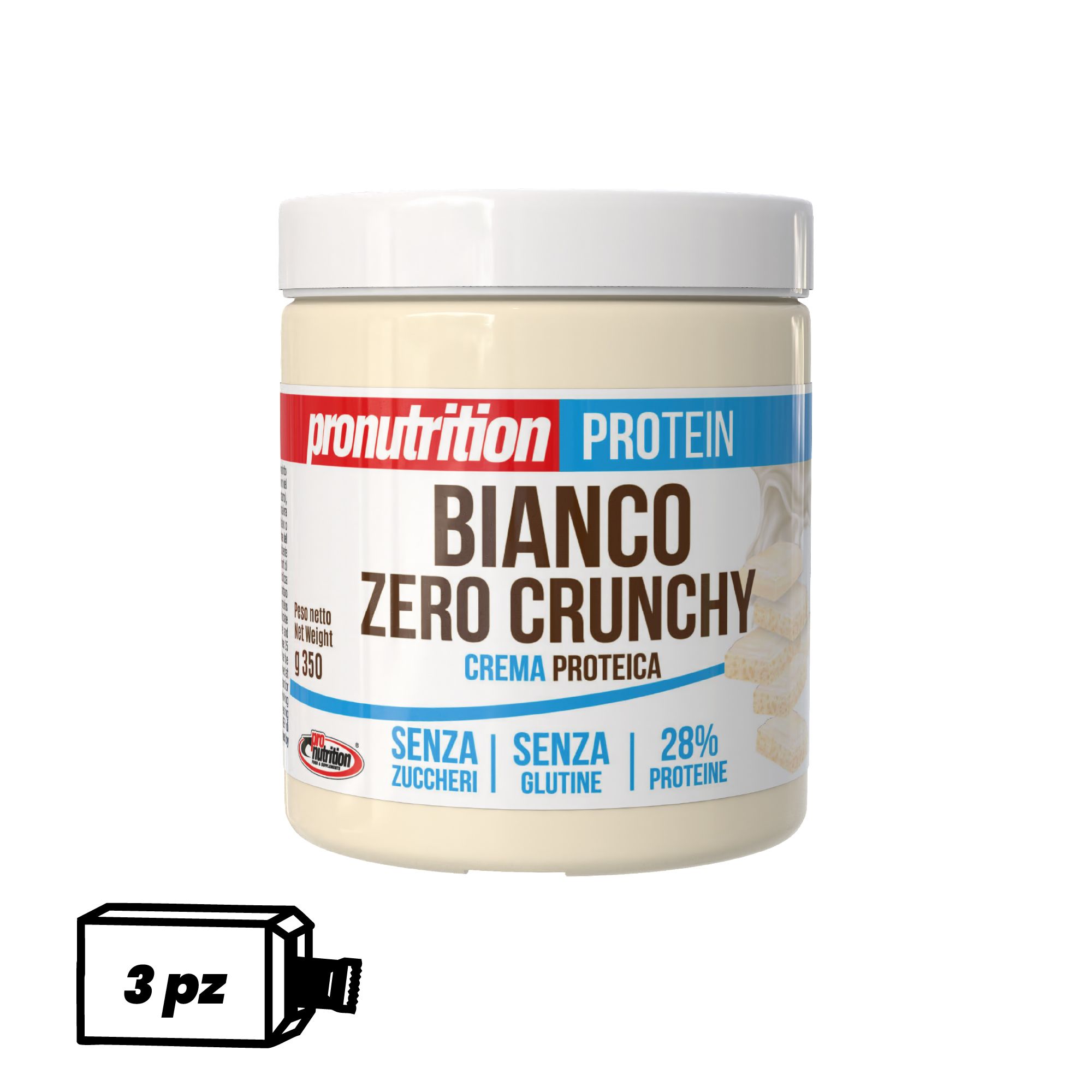 Pronutrition Crema proteica zero (3 x 350 gr, Cioccobianco Crunchy)