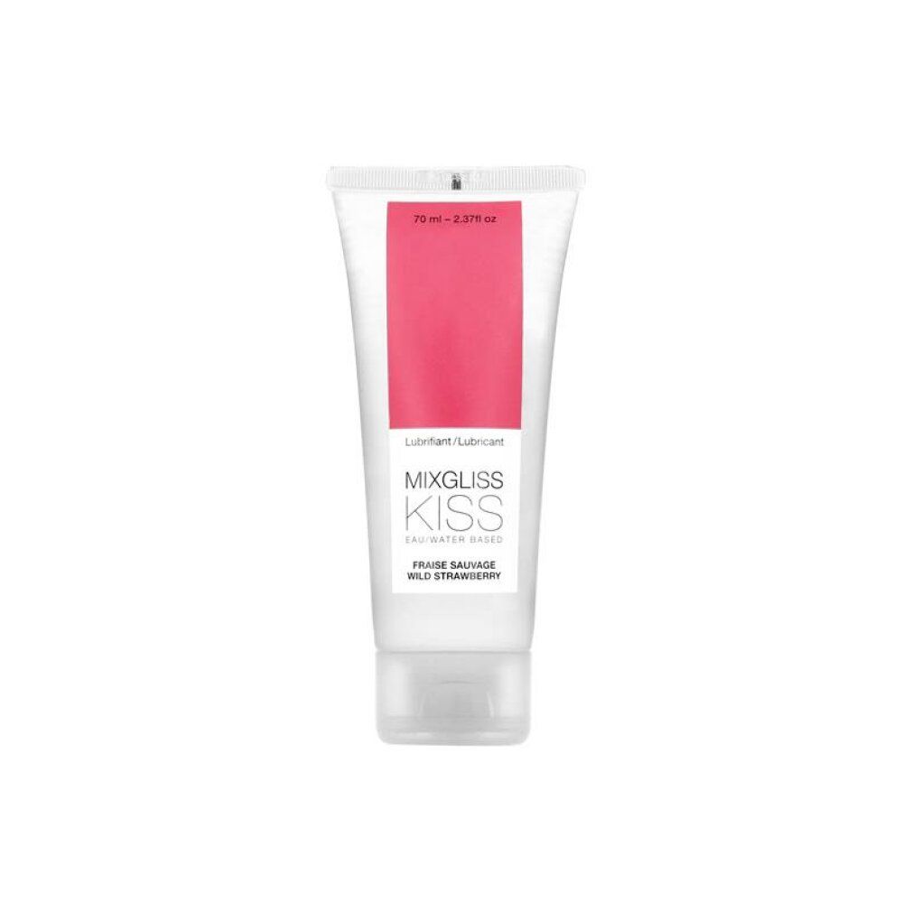 Lubrificante Mixgliss Kiss Fragola, a base d'acqua, tubo da 70ml.