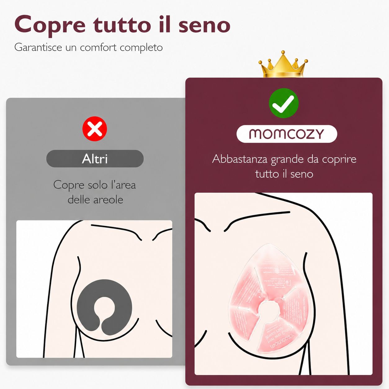 Impacchi terapeutici grandi per il seno caldo/freddo Momcozy
