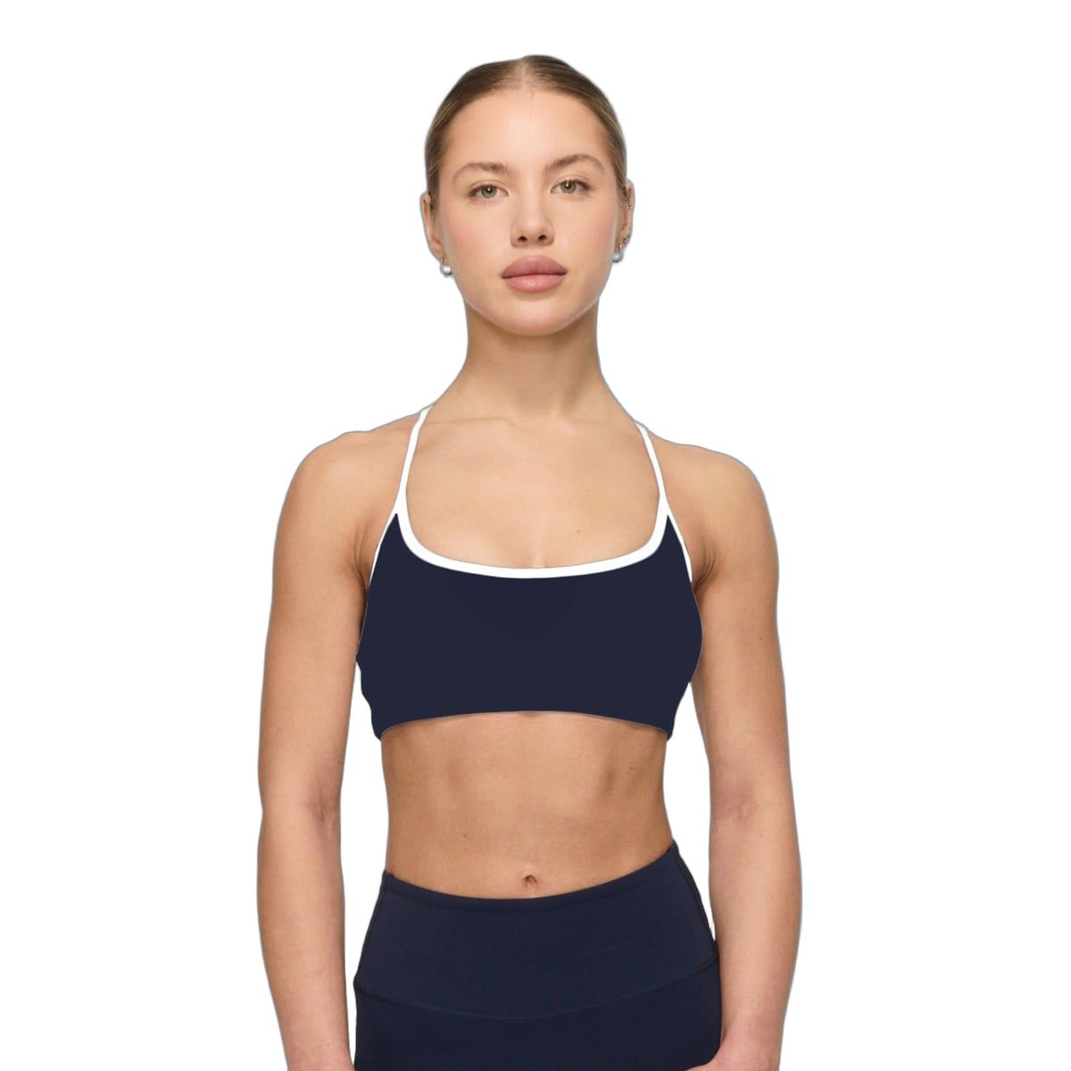 GymBeam Reggiseno sportivo donna Varsity senza chiusura con spalline blu
