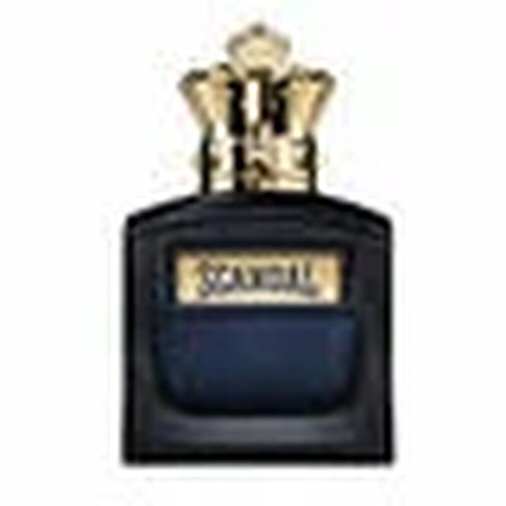 Flacone blu scuro con corona dorata. Scritta "SCANDAL".