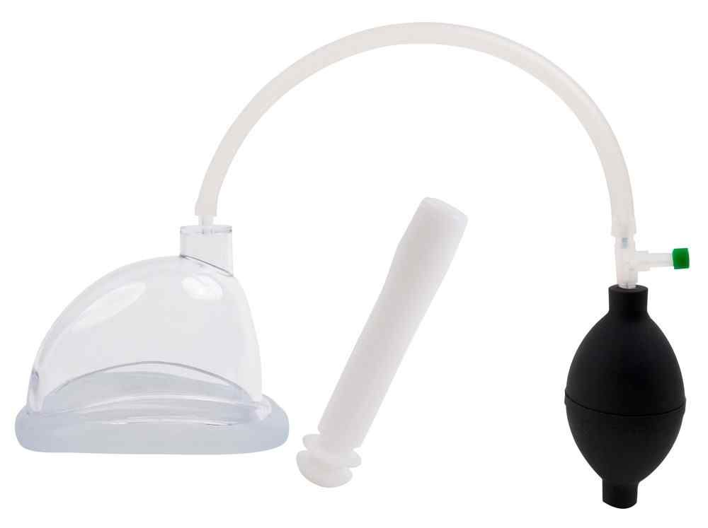 Campana trasparente, tubo, bulbo nero, inserto bianco. Campana con raccordo.