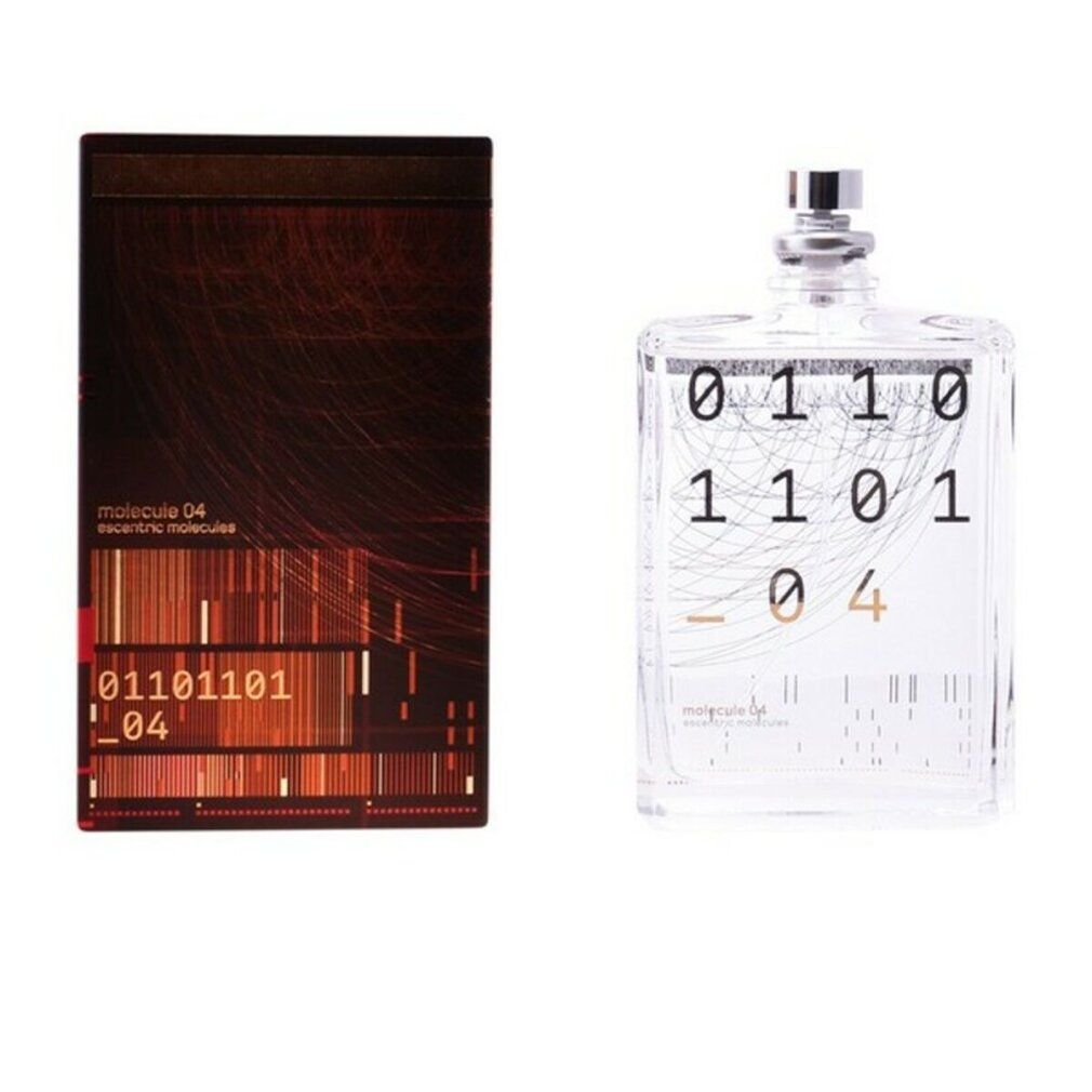 Flacone e confezione. Flacone trasparente, vaporizzatore argentato. Confezione con scritte. Scritta: 01101101_04.