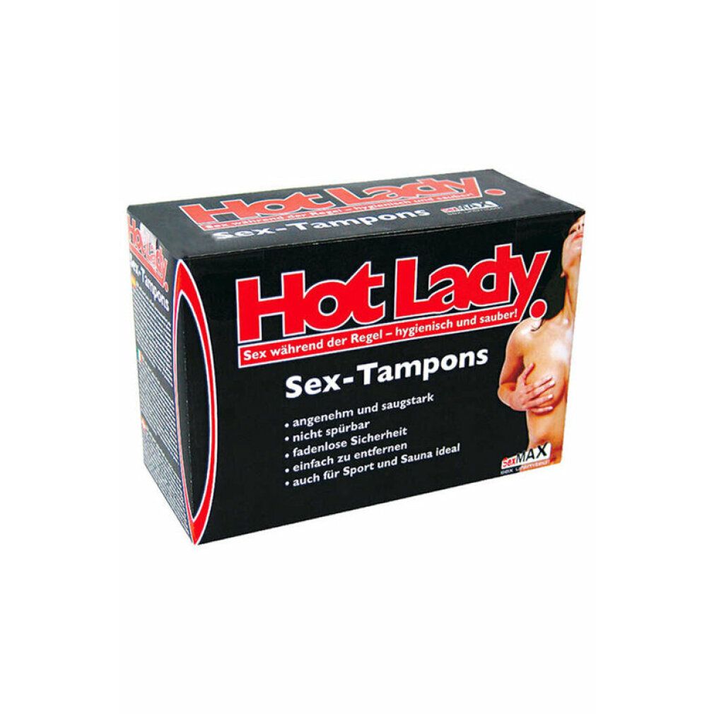 Confezione nera per JOYDIVISION SexMAX Hot Lady Sex-Tampons, vista frontale.
