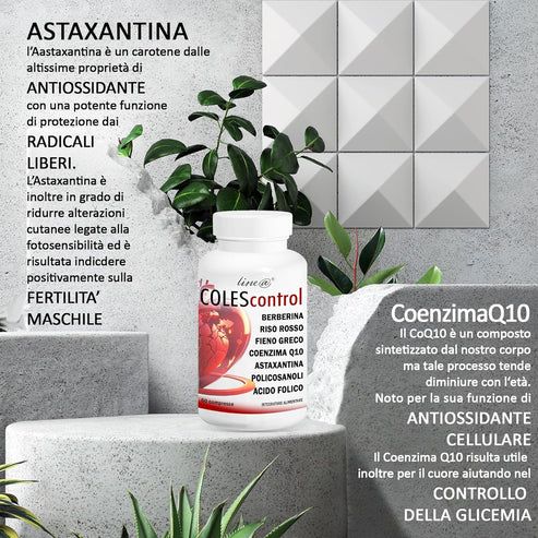 Donna con occhi chiusi e mani sul petto, circondata da testi su Riso Rosso e Fieno Greco.