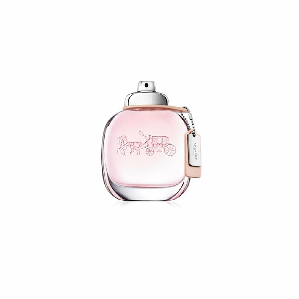 Coach 1941 Eau de Toilette Spray. Flacone rosa con tappo argento e ciondolo. Logo in rilievo.