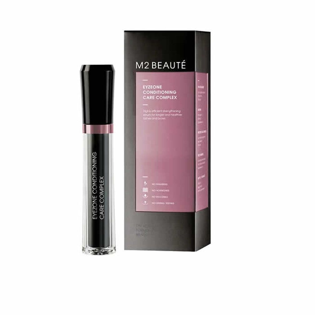 Confezione e flacone neri. Scritta: M2 BEAUTÉ, Eyezone Conditioning Care Complex. Flacone con tappo nero e anello rosa.