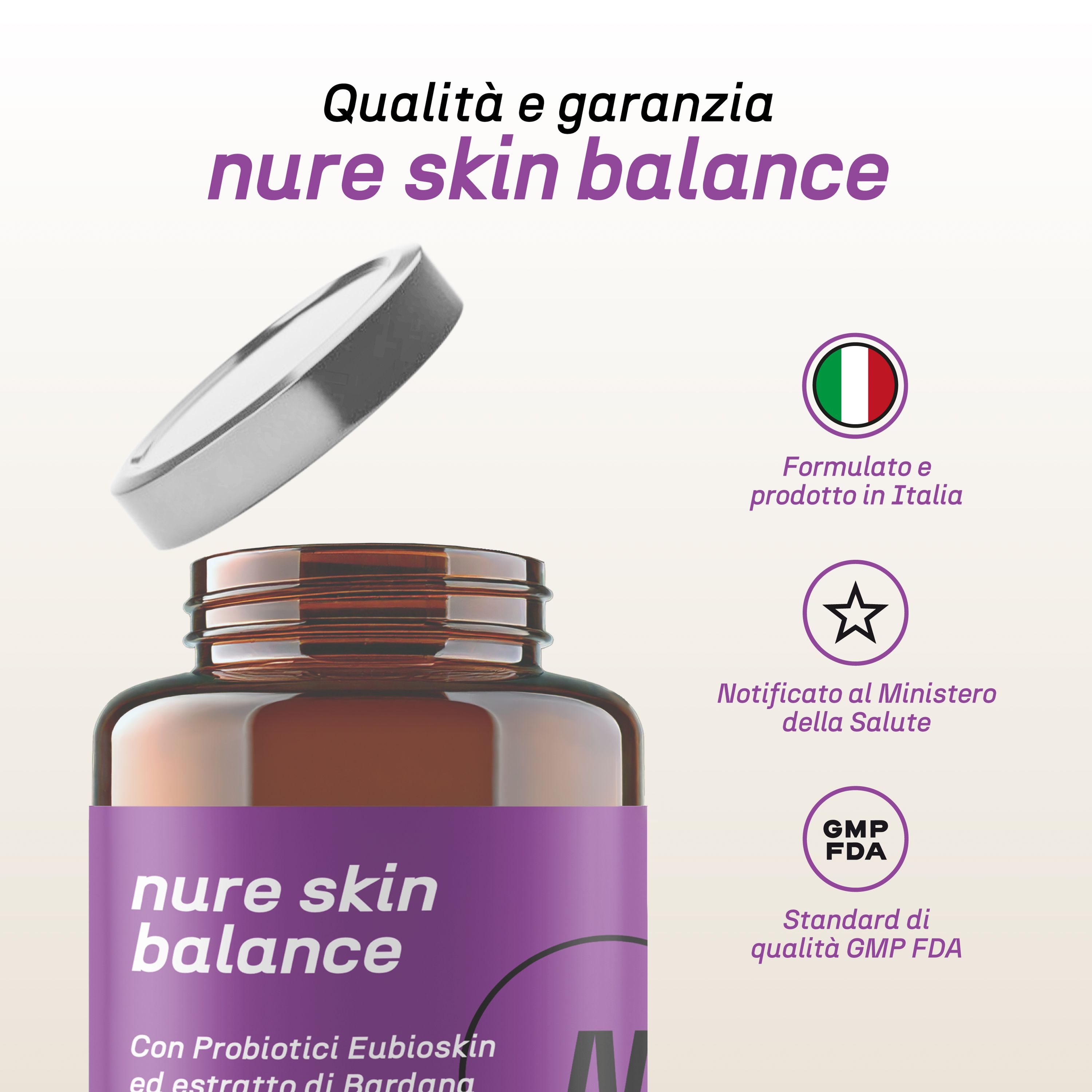 NURE Skin Balance 60 cps da 600 mg | Integratore pelle e acne