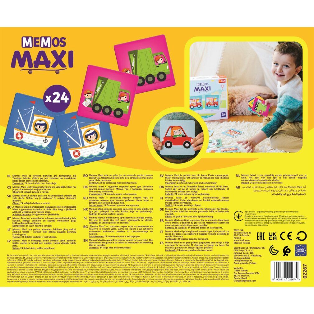 trefl Maxi Memory Game Vehicles