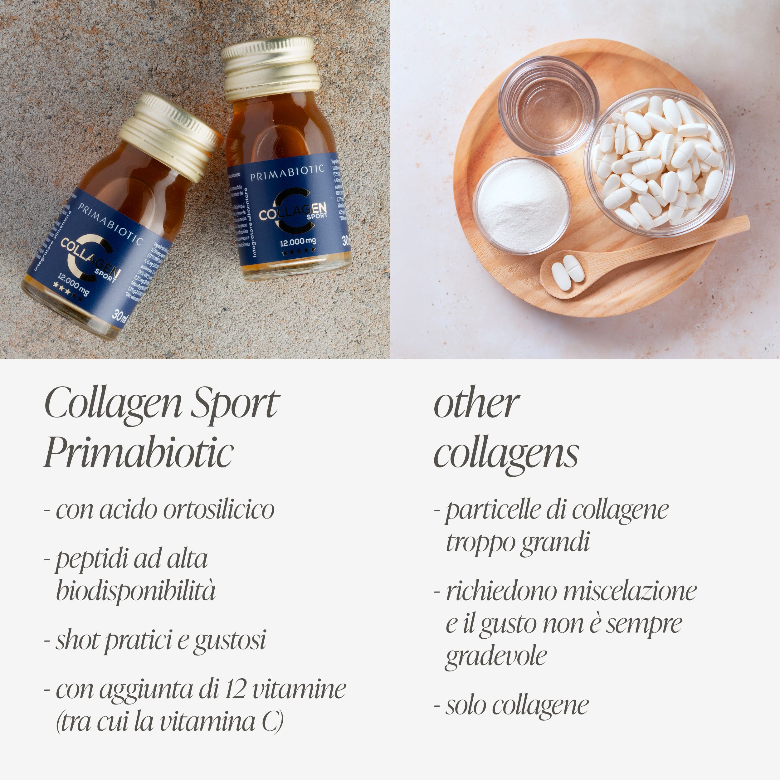 Collagene da bere 12000 mg - Primabiotic Collagen Sport - Shot 90 Flaconi da 30ml (2700 ml)