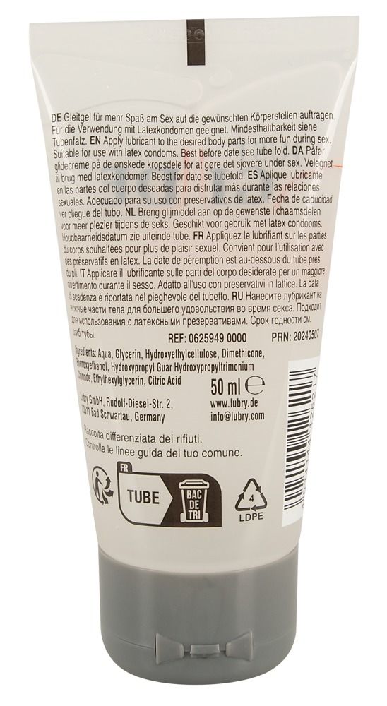 Tubo di lubrificante Just Glide Performance, Acqua + Silicone.