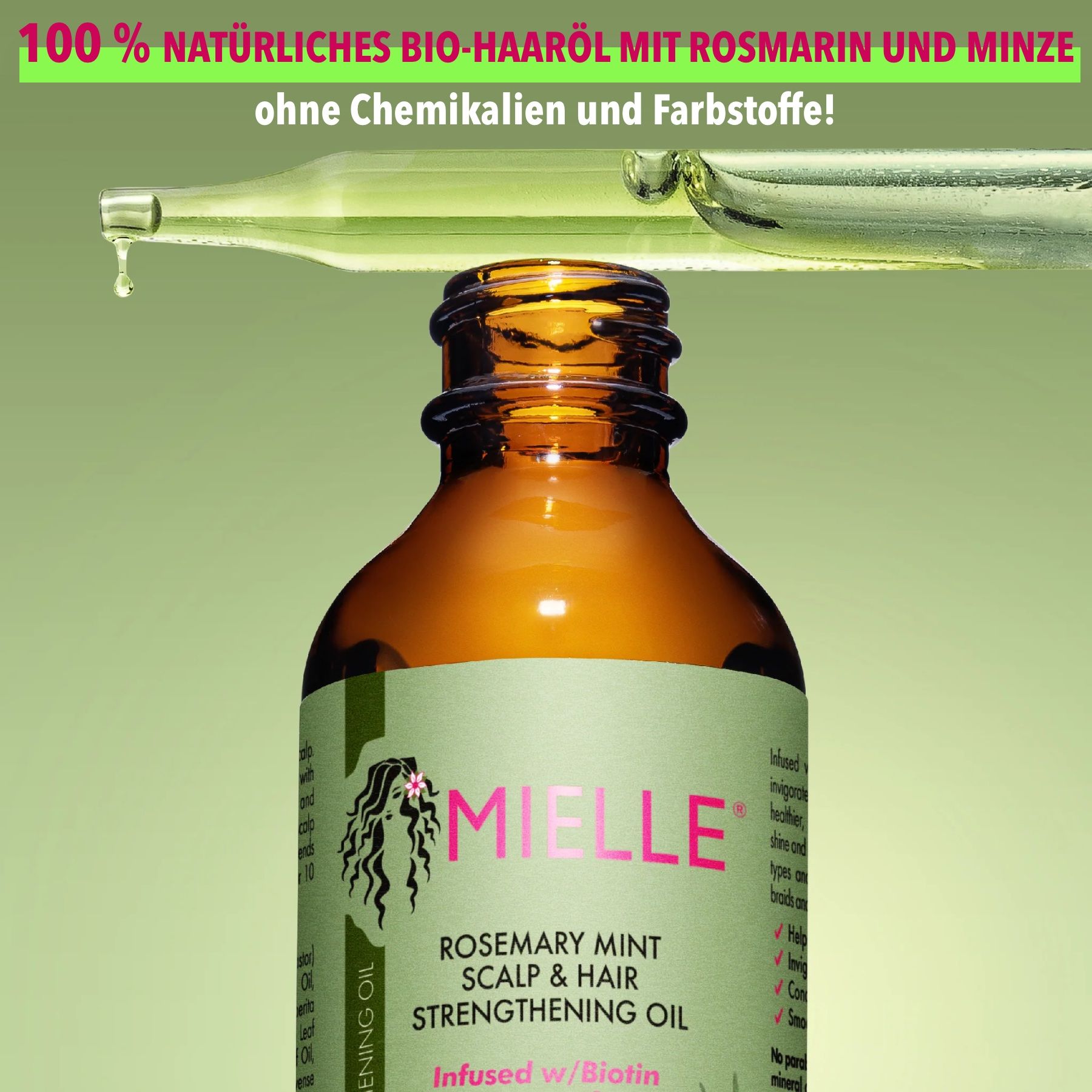 Mielle Organics  Olio per capelli all'olio di rosmarino per la cura e la crescita dei capelli