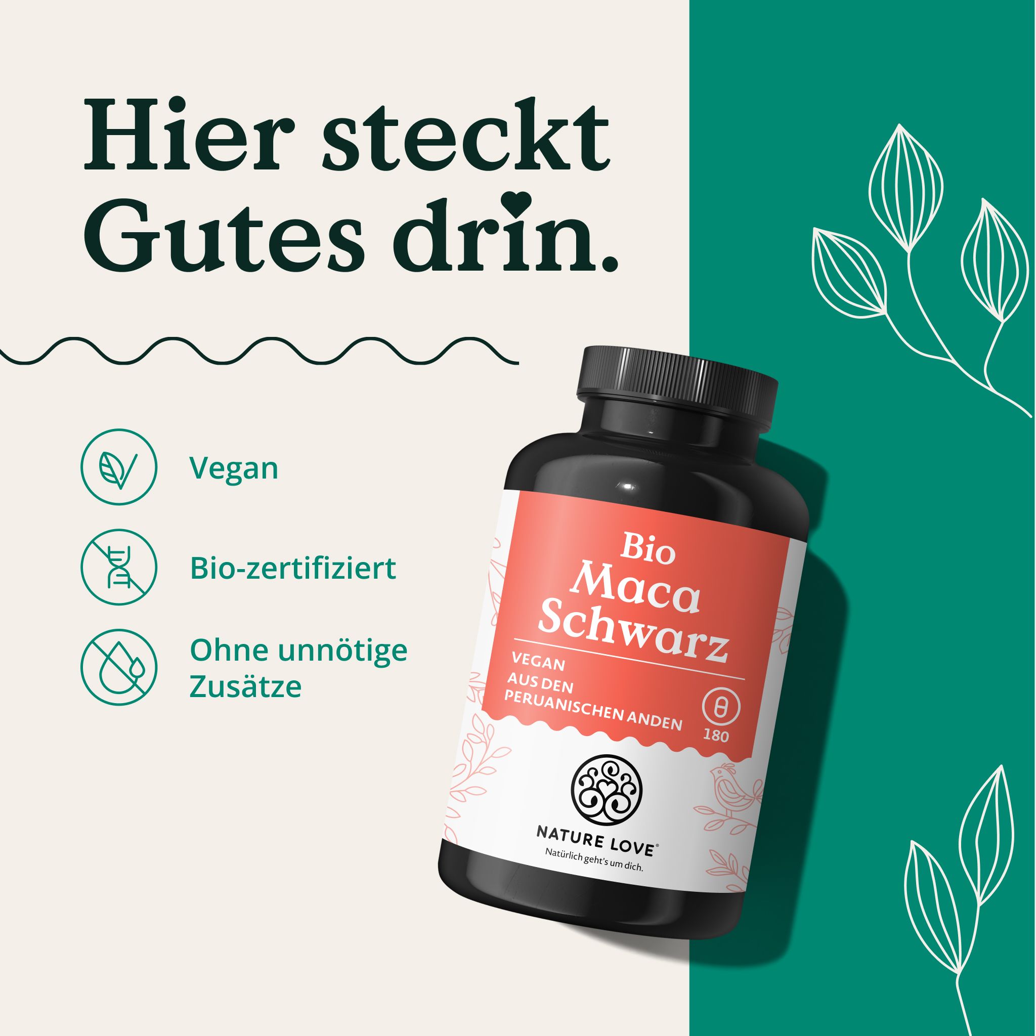 NATURE LOVE® Maca nera biologica