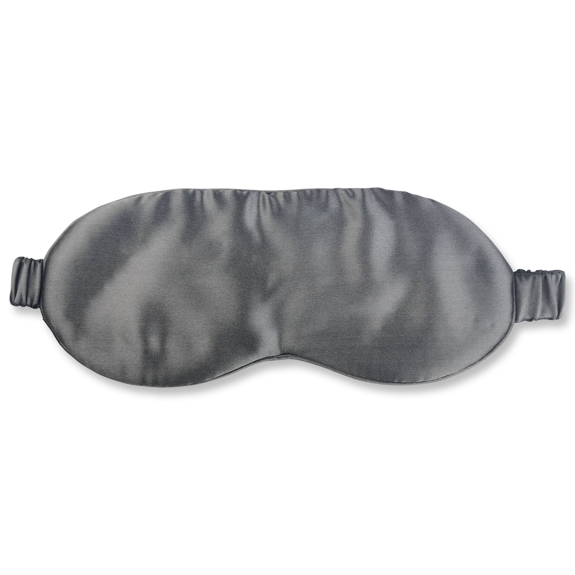 Maschera per gli occhi grigia in seta con elastici.