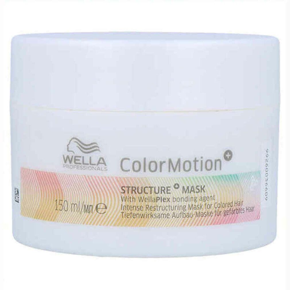 Maschera Structure Wella ColorMotion+. Vaso bianco con nome del prodotto. Logo e nome del prodotto ben visibili. 150 ml.