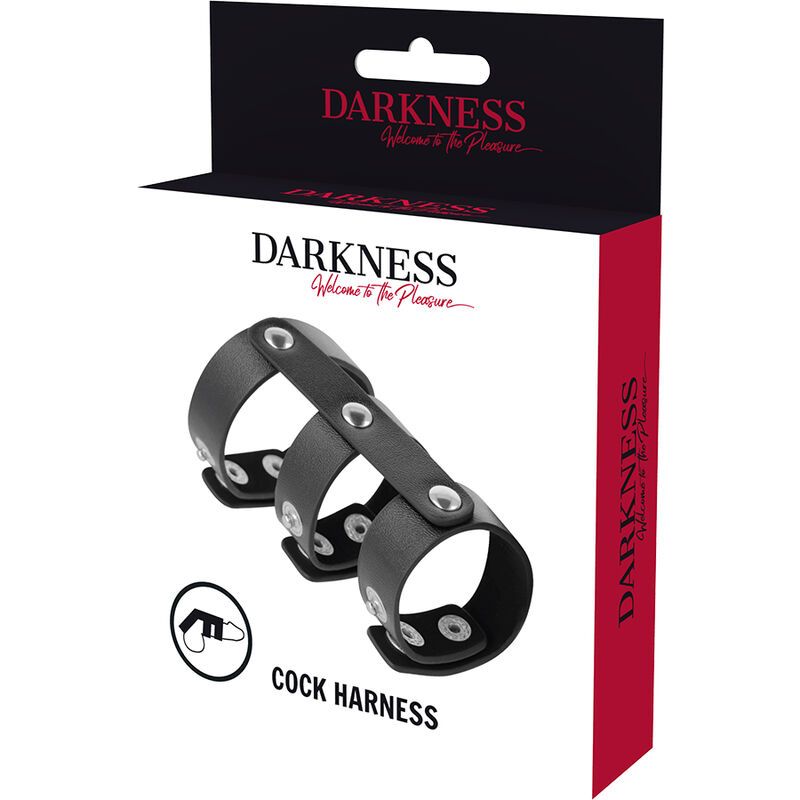 Confezione per anello pene-testicoli, marca 'Darkness'.