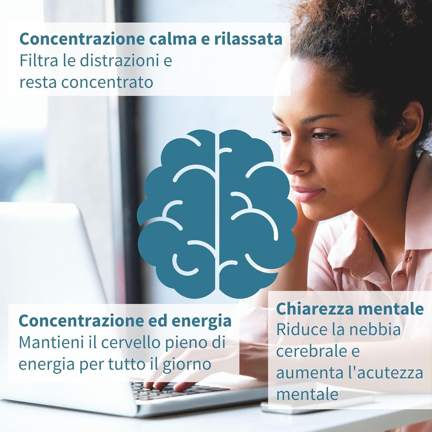 Flacone Igennus Focus con informazioni nutrizionali e sigilli.