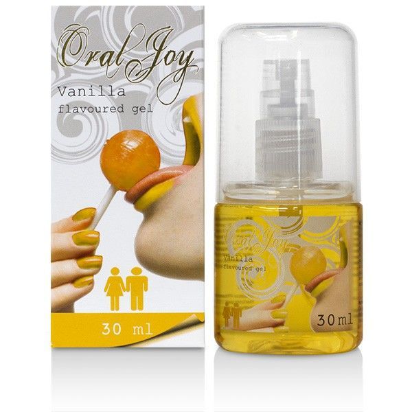 Cobeco Oral Joy Vanilla: Gel aromatizzato in flacone da 30ml con pompa, in custodia trasparente.