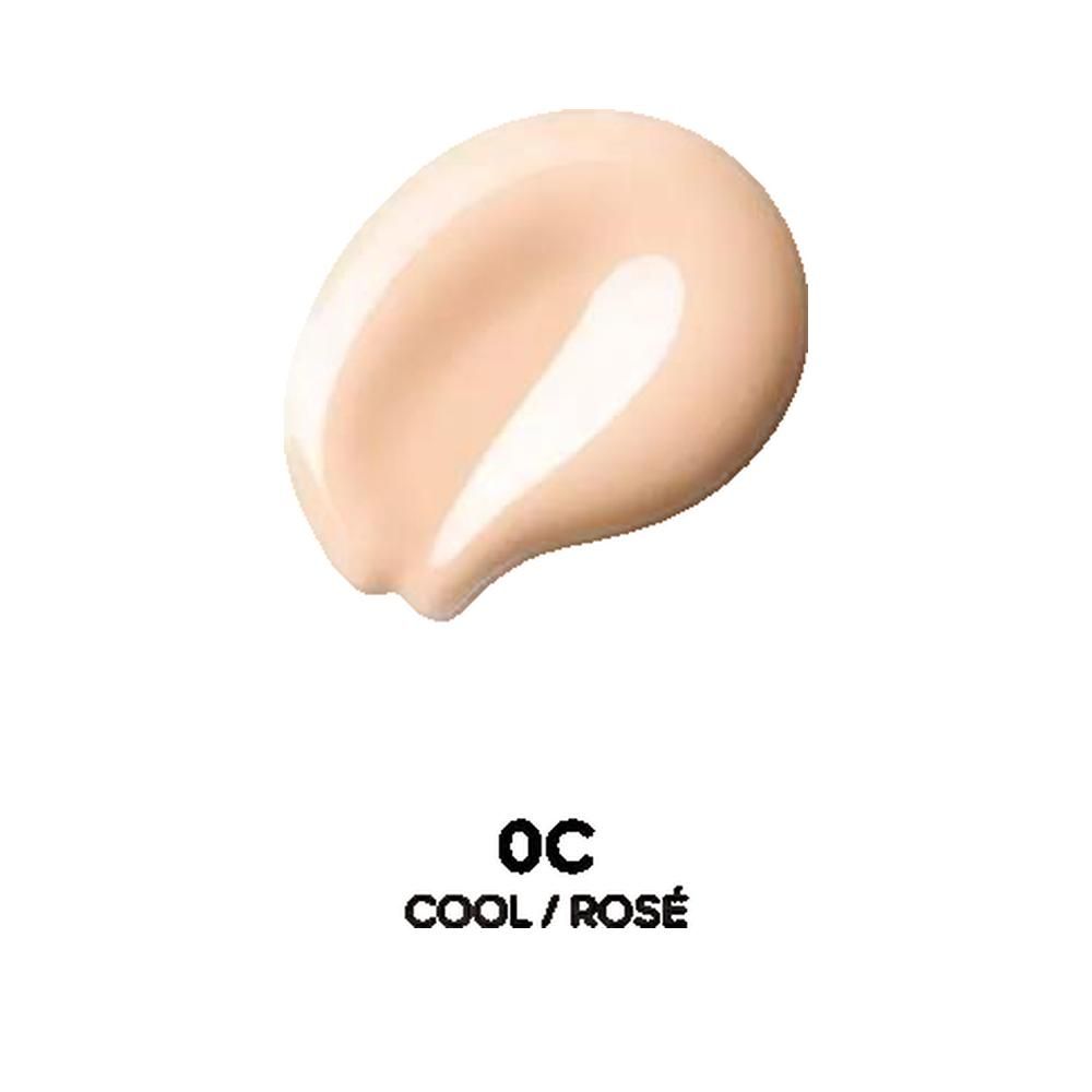 Tonalità di trucco a forma di goccia. Sotto è scritto 'OC COOL / ROSÉ'.