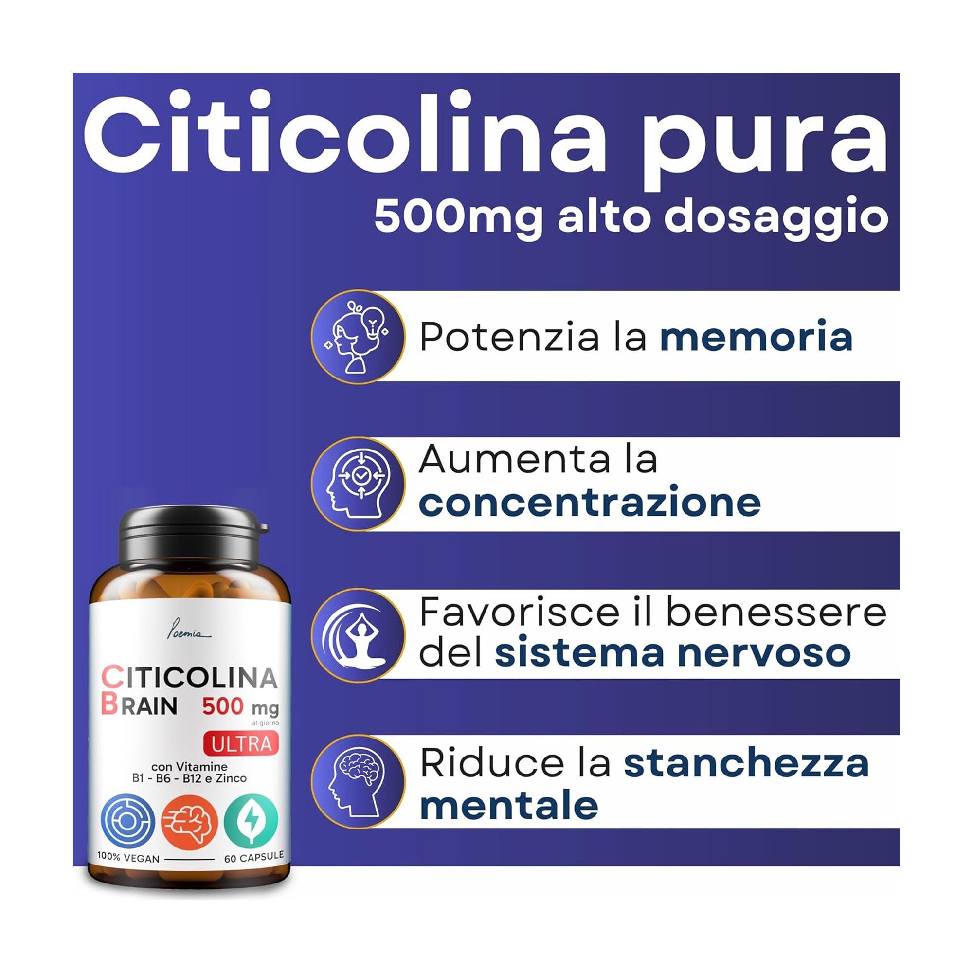 Poemia - Citicolina Pura 500mg