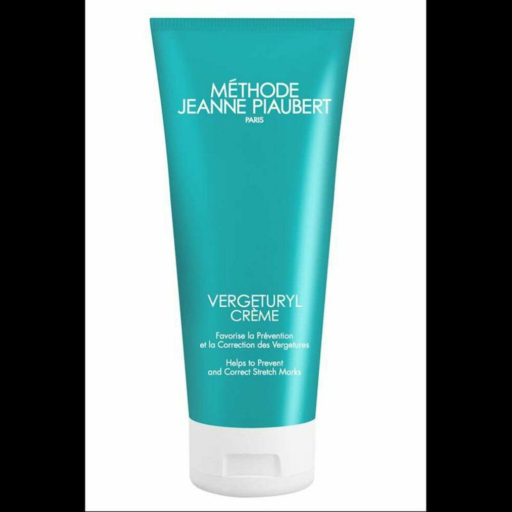 Tubo turchese Jeanne Piaubert Vergeturyl crema con tappo bianco.