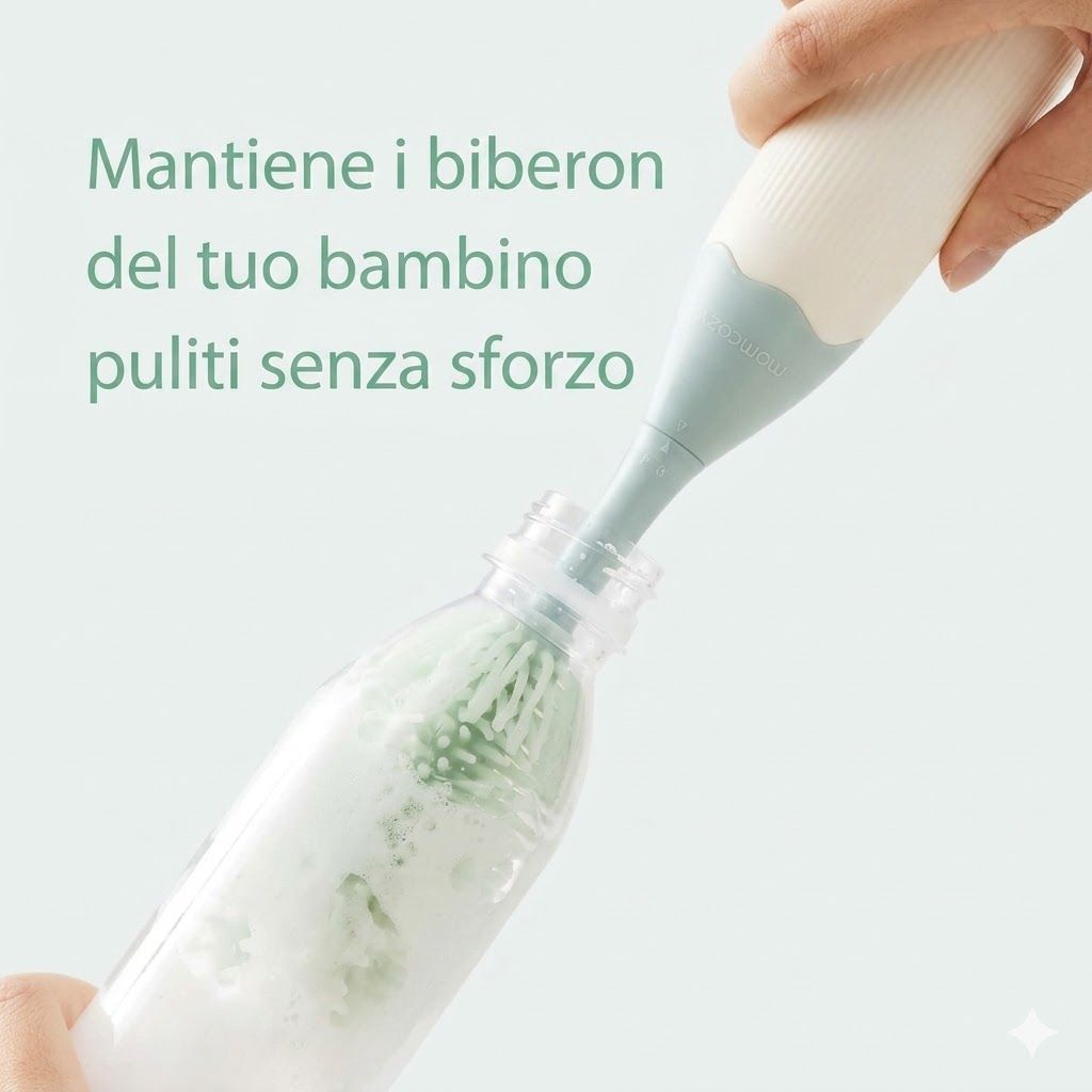 Set di spazzole per biberon Momcozy con tecnologia a pressione schiumogena