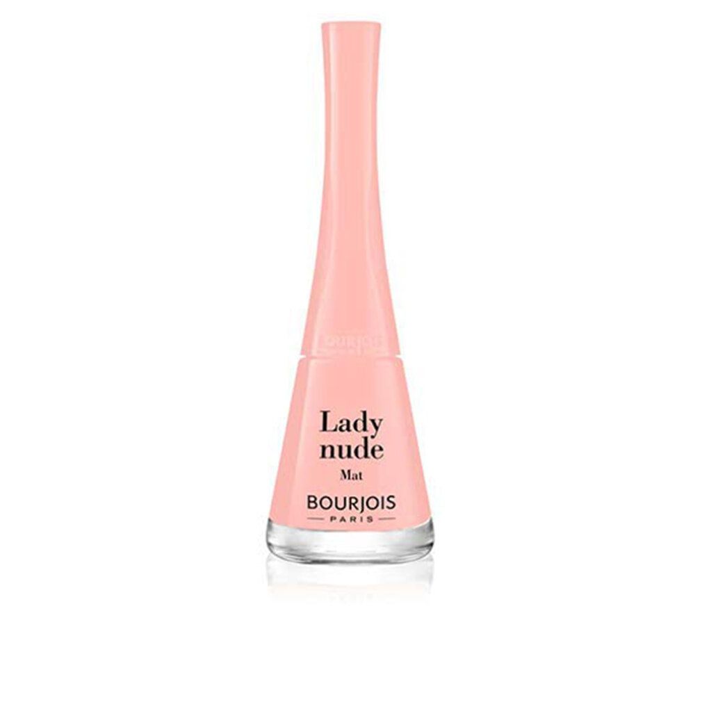 Flacone di smalto rosa Lady Nude Mat Bourjois. Bottiglia di vetro con tappo rosa.