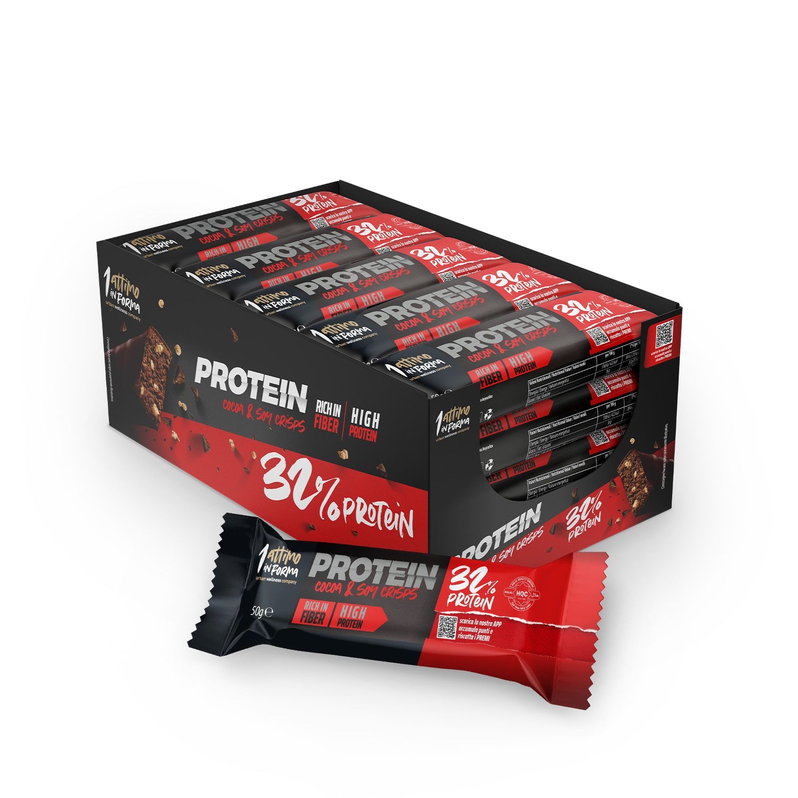 1attimoinforma 24 Barrette Proteica al 32%; Gusto Cacao