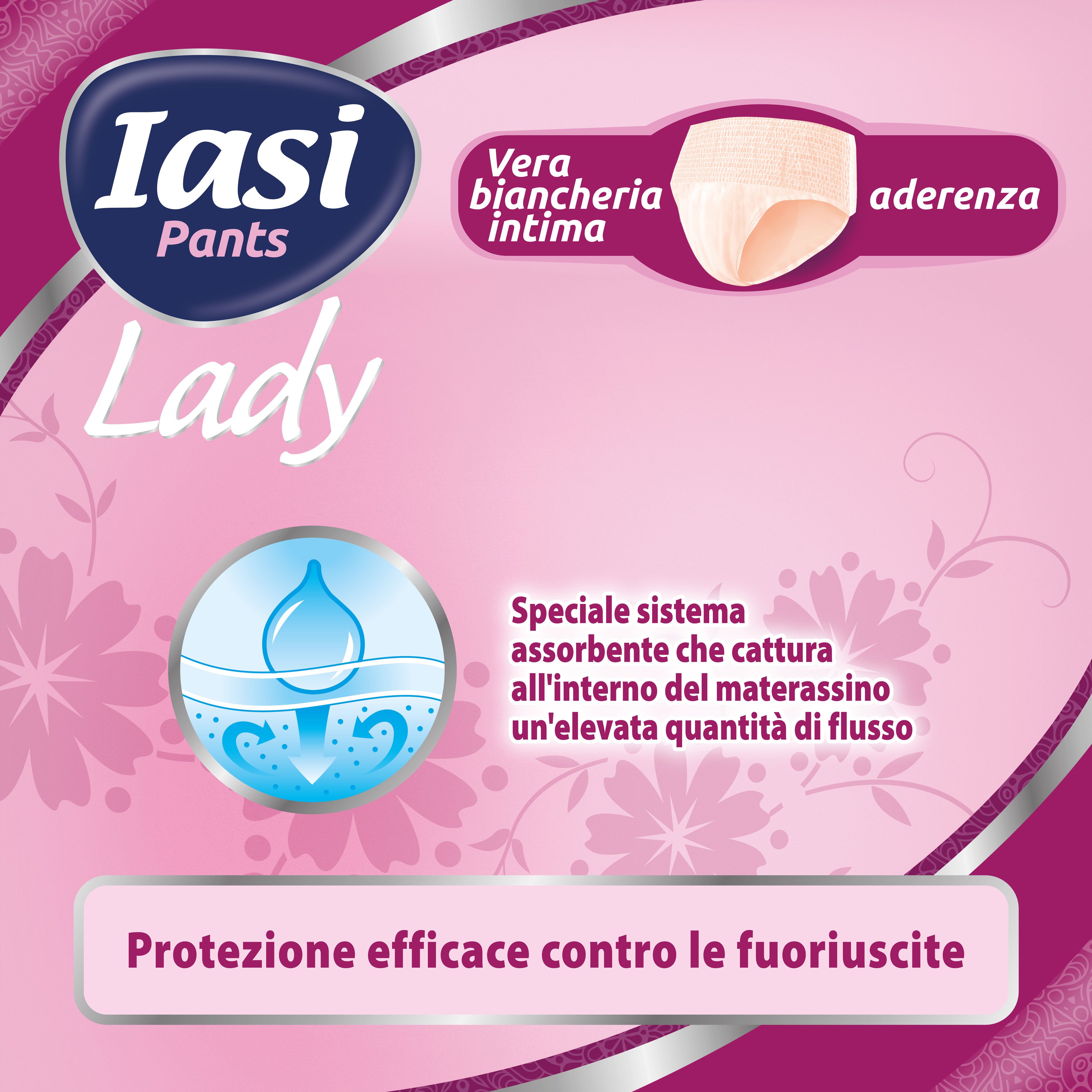 IASI Pants LADY, 48 Mutande Assorbenti Donna monouso, Assorbenza PLUS, Taglia S, 48 Unità