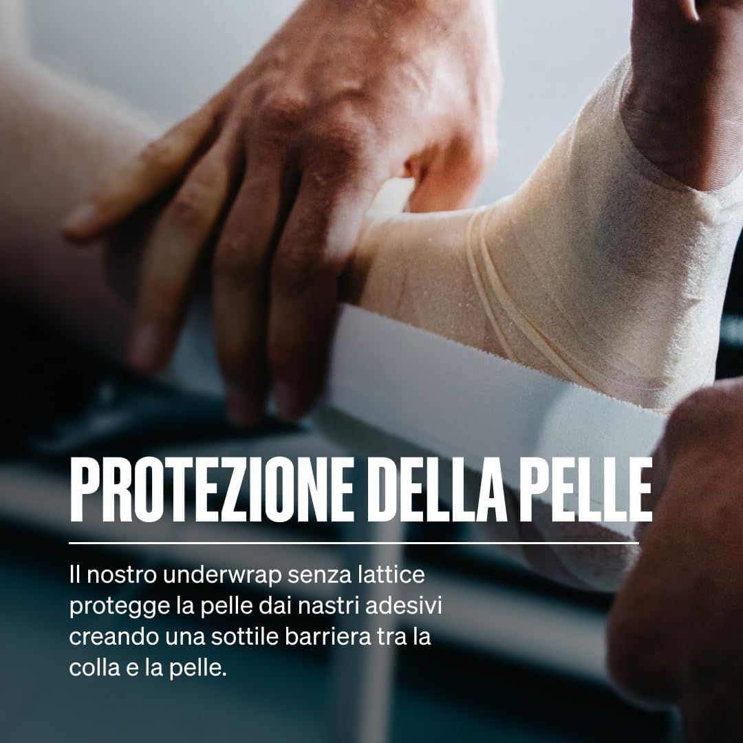 Protezione della pelle con sottobenda senza lattice, protegge dai residui di colla.