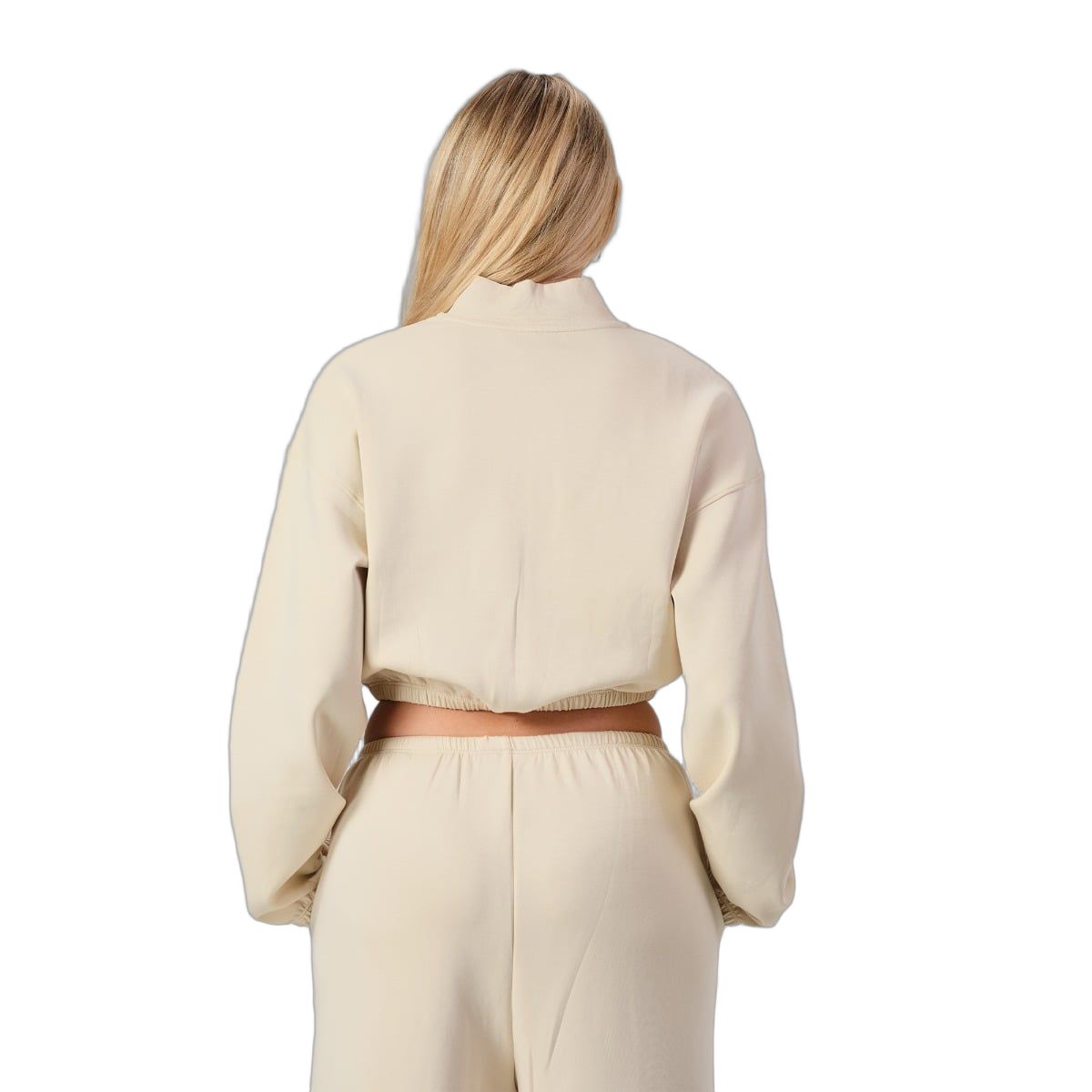 GymBeam Felpa donna con zip cropped NEO Almond
