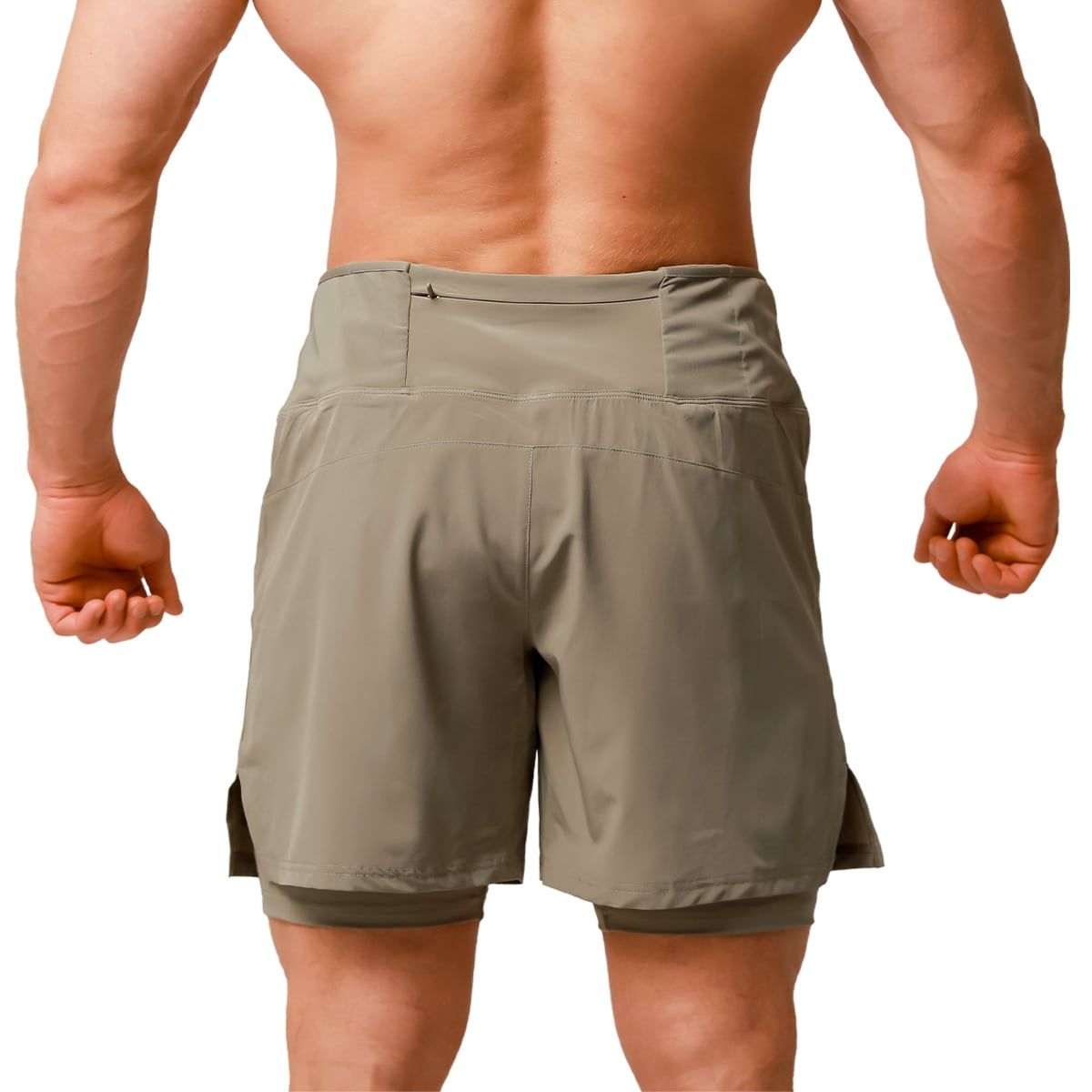 GymBeam Pantaloncini uomo Pulse Running 2in1 slim Vetiver con tasche