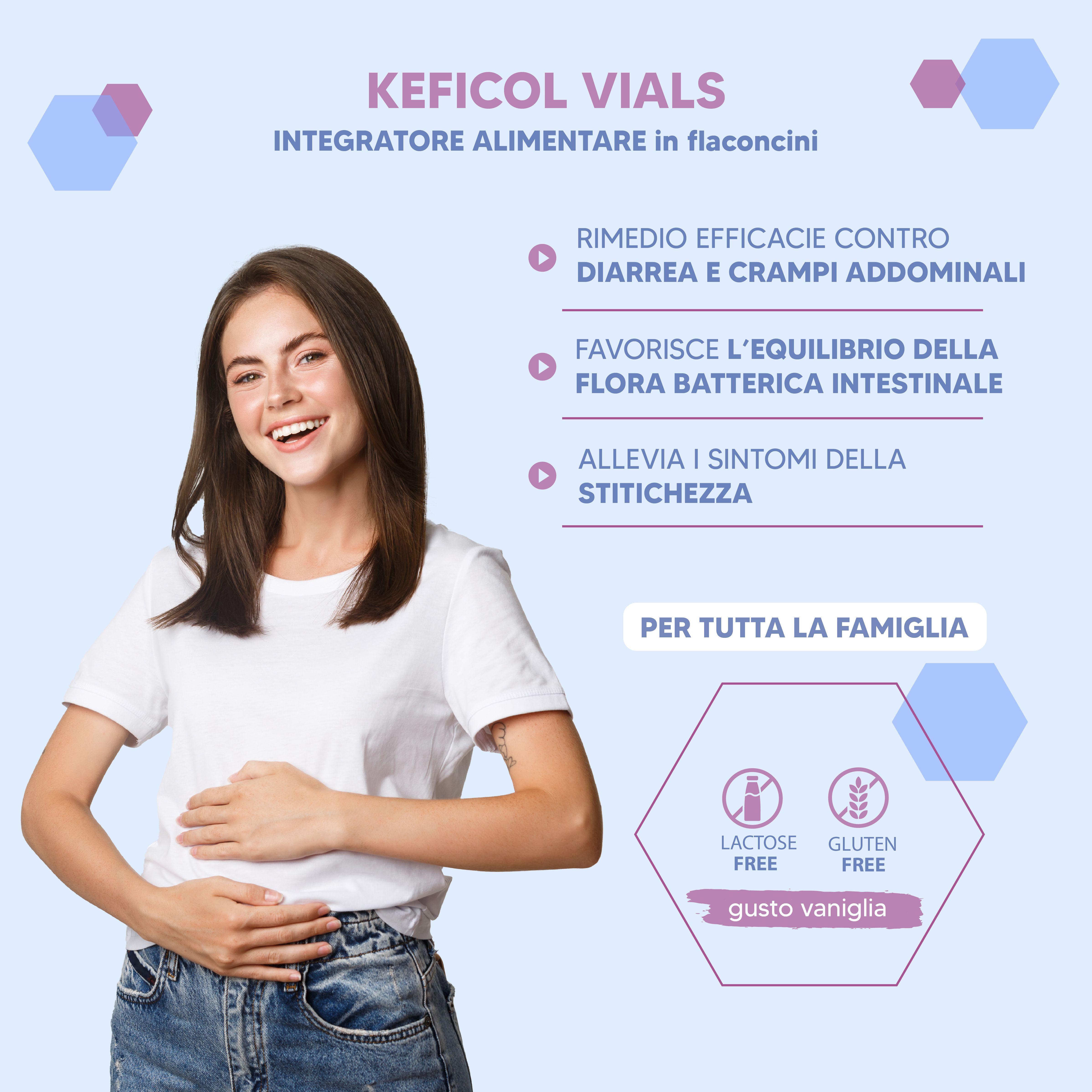 NTP BIOTECH - Keficol - 4 miliardi probiotici per equilibrio e disturbi intestinali – 10 Flaconcini
