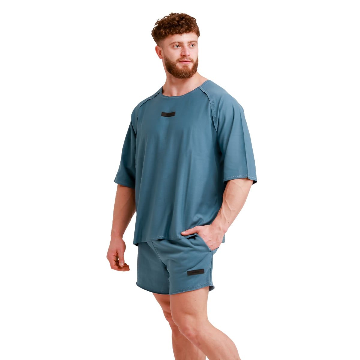 GymBeam T-shirt uomo Unity Blue oversize