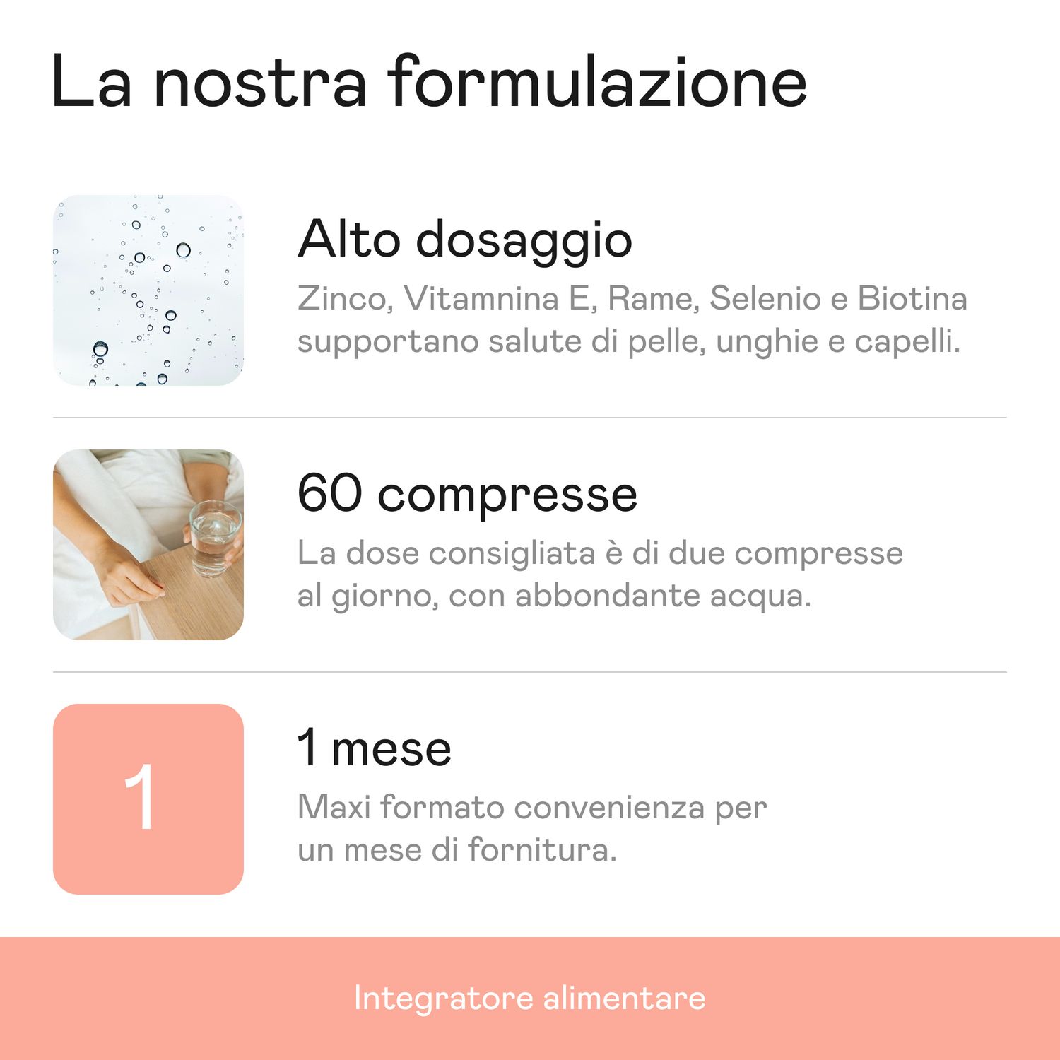 Aenea Annurca capelli+ con 60 compresse. Testo: Alto dosaggio, 60 compresse, 1 mese. Integratore alimentare.