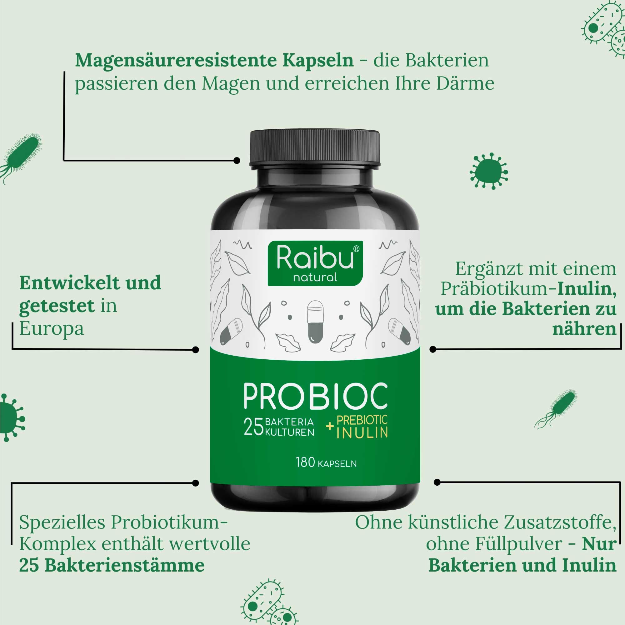 Probiotici Fermenti Lattici 25 Ceppi + Inulina - RAIBU