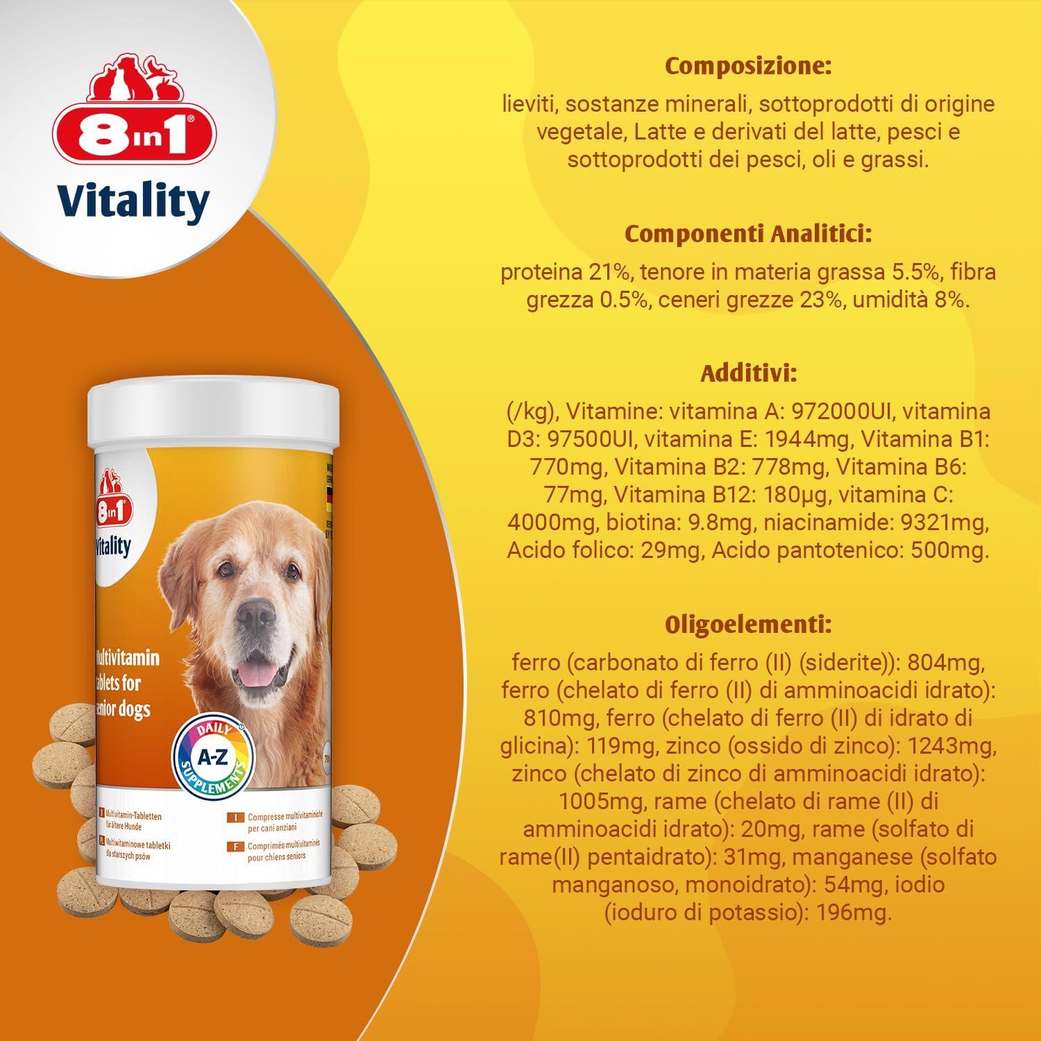 8in1 Compresse Multivitaminiche Senior
