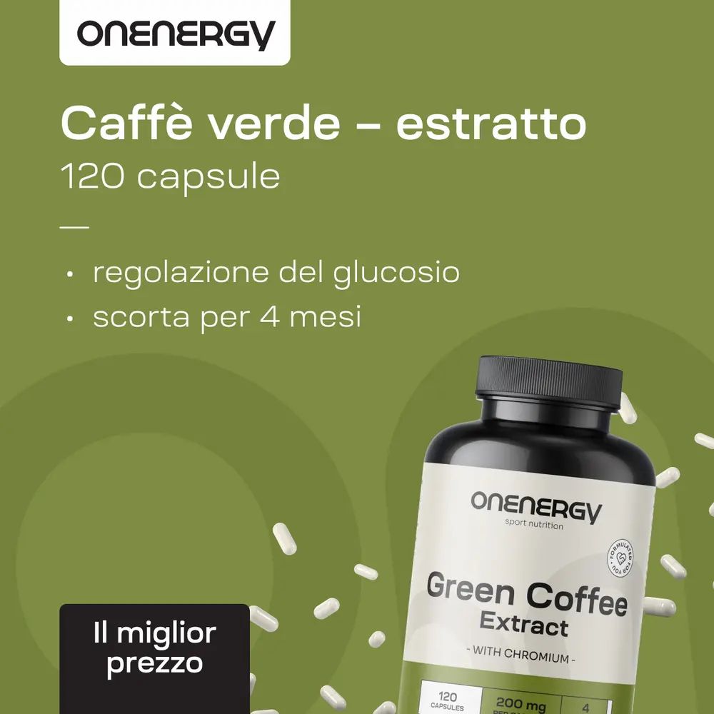 Chicchi di caffè verdi, primo piano.