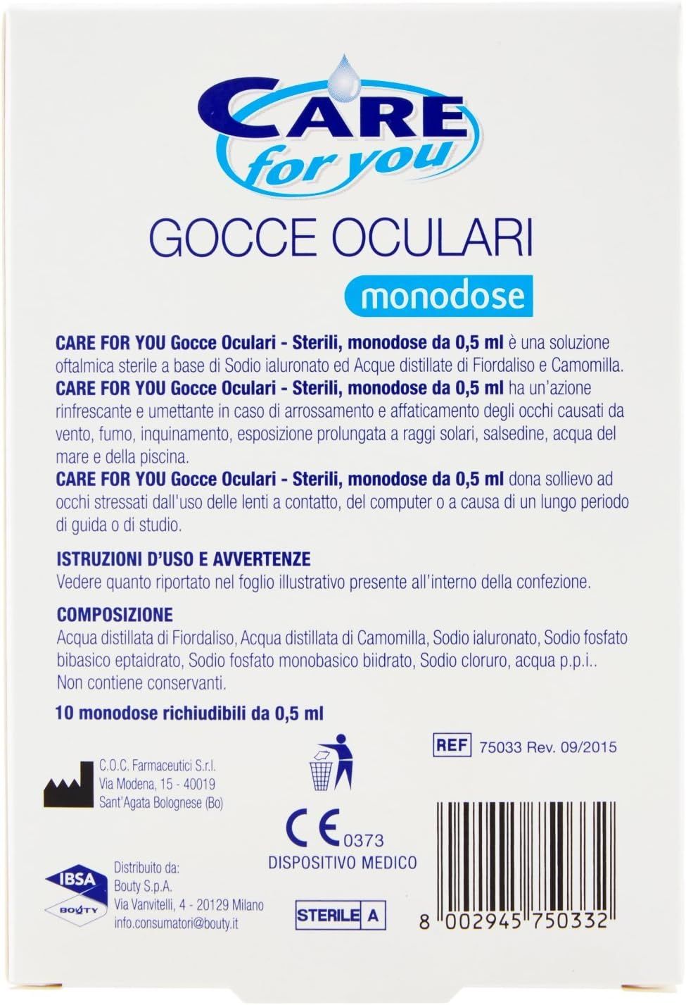 Care For You Gocce Oculari Monodose 10 x 0,5 ml
