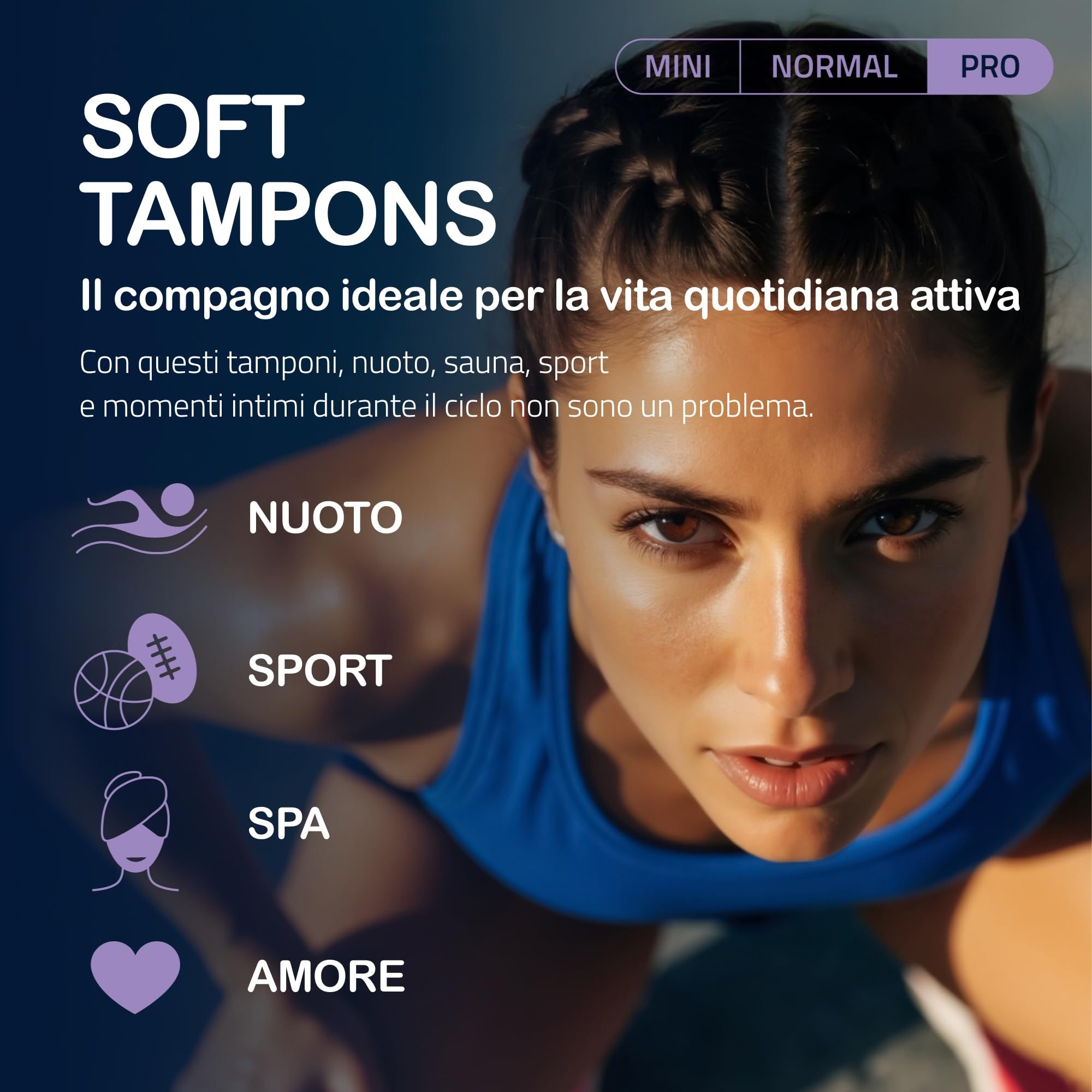 MY.SIZE Woman Soft Tampons Pro: ideali per nuoto, sport, spa e intimità.