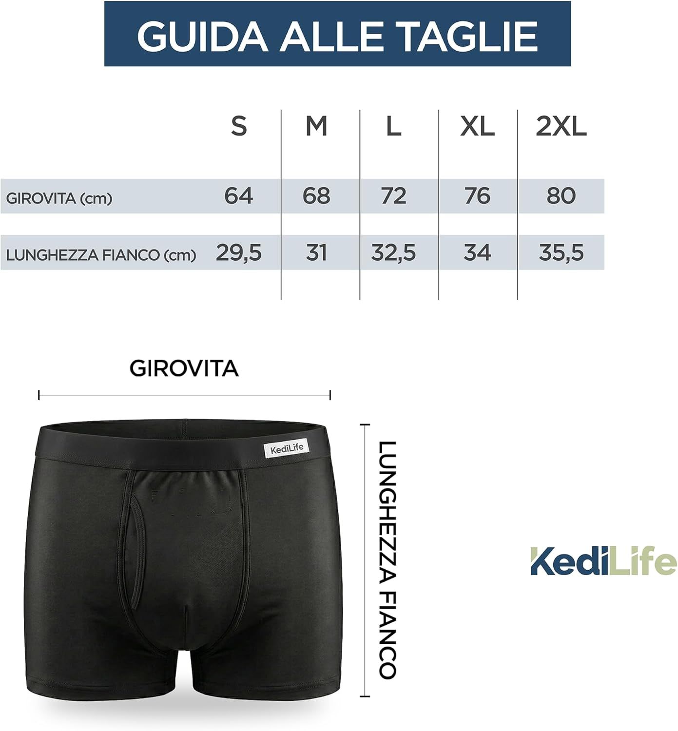 KediLife Mutande Incontinenza Uomo, Boxer Assorbenti Blu