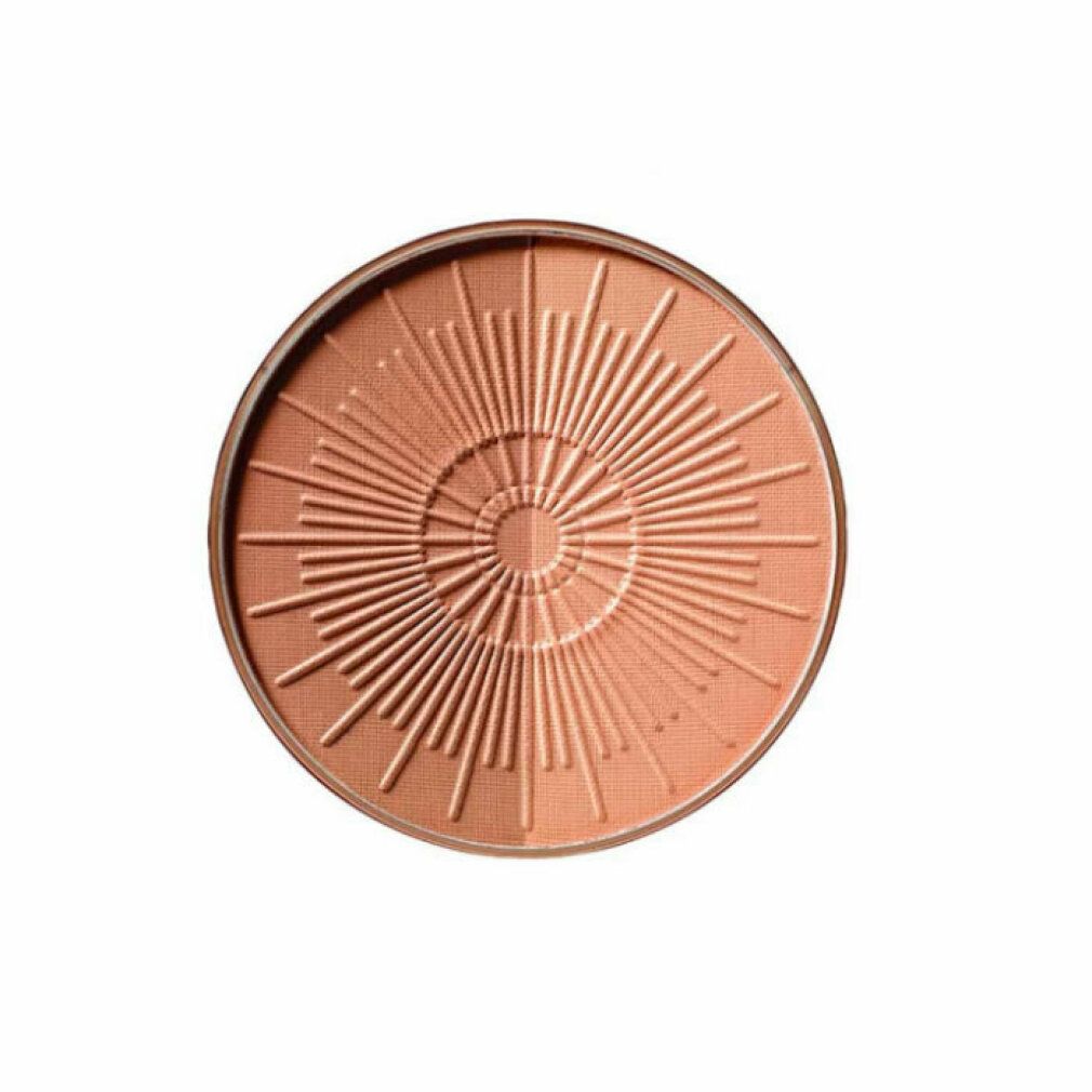 Ricarica bronzer rotonda. Colore abbronzato con motivo a raggi solari. Bordo marrone.