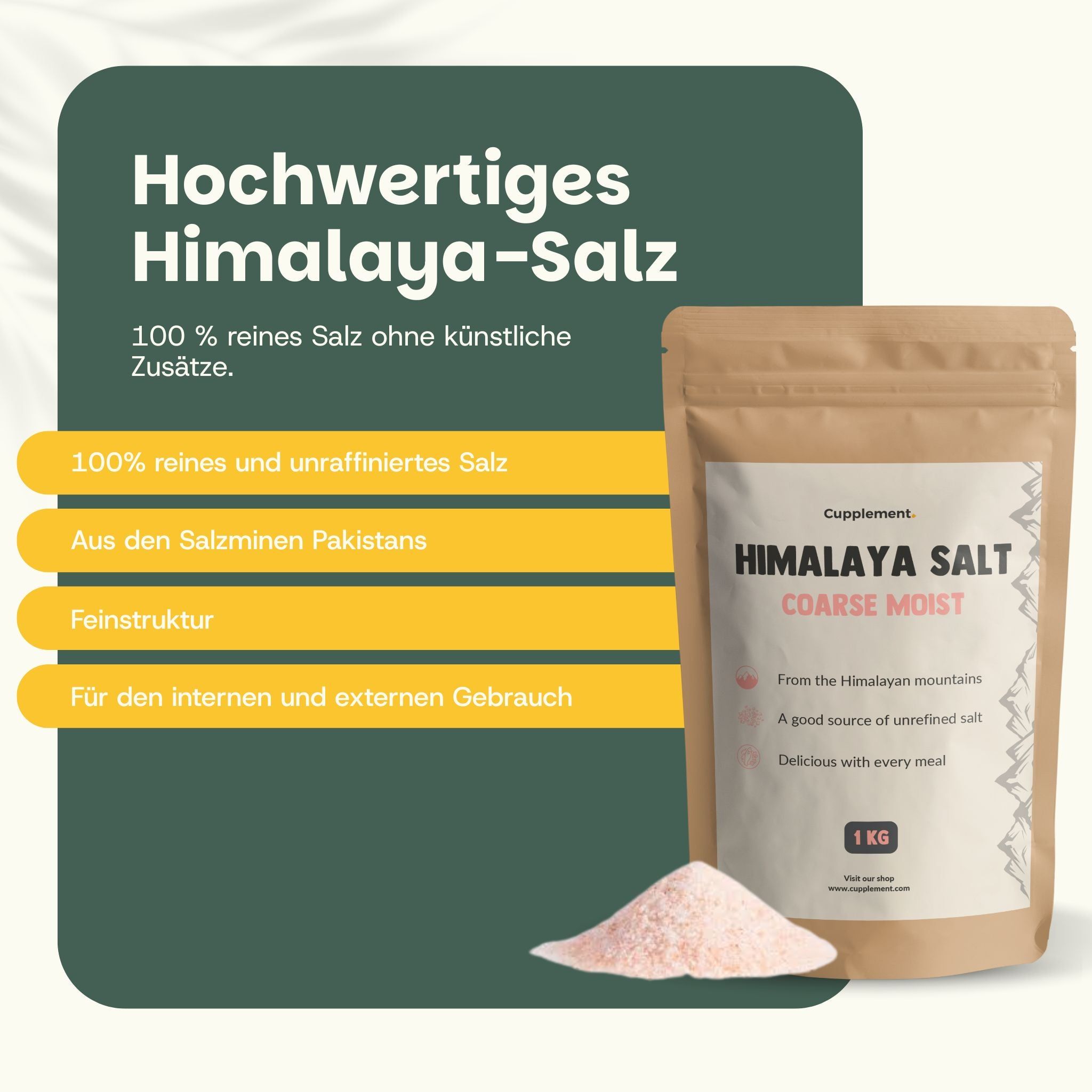 Sale dell'Himalaya di alta qualità, sacchetto da 1kg, grana grossa, 100% puro e non raffinato.