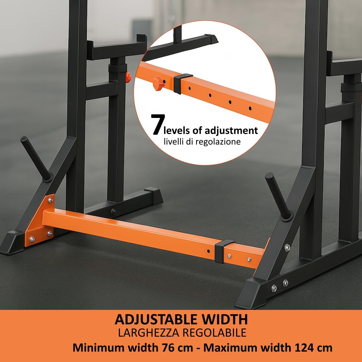 FFitness Squat Rack Regolabile Doppio Supporto Bilanciere FF