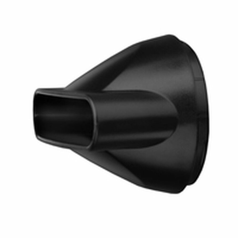 Ugello nero per asciugacapelli con apertura rettangolare. Forma conica.