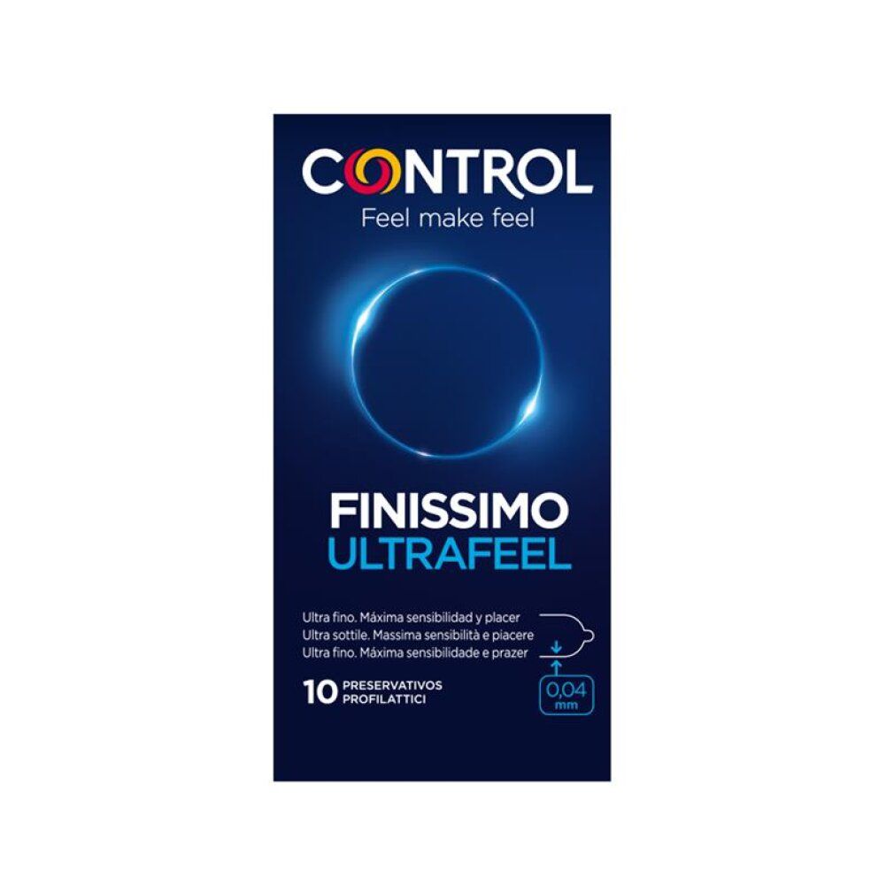 Preservativi Control Finissimo Ultra Feel, 10 pezzi. Spessore 0,04 mm. Certificato CE.
