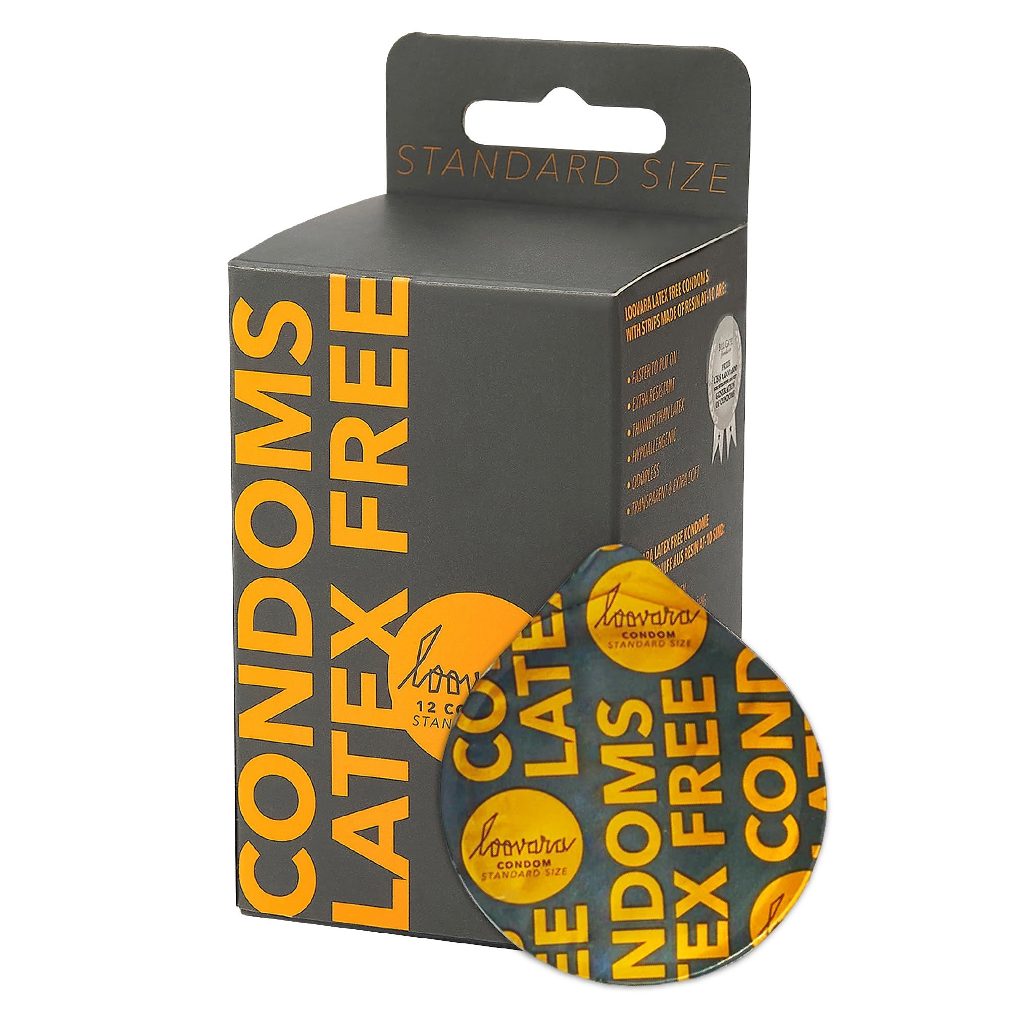 Preservativi Loovara senza lattice, 12 pezzi, taglia standard, ultra sottili.